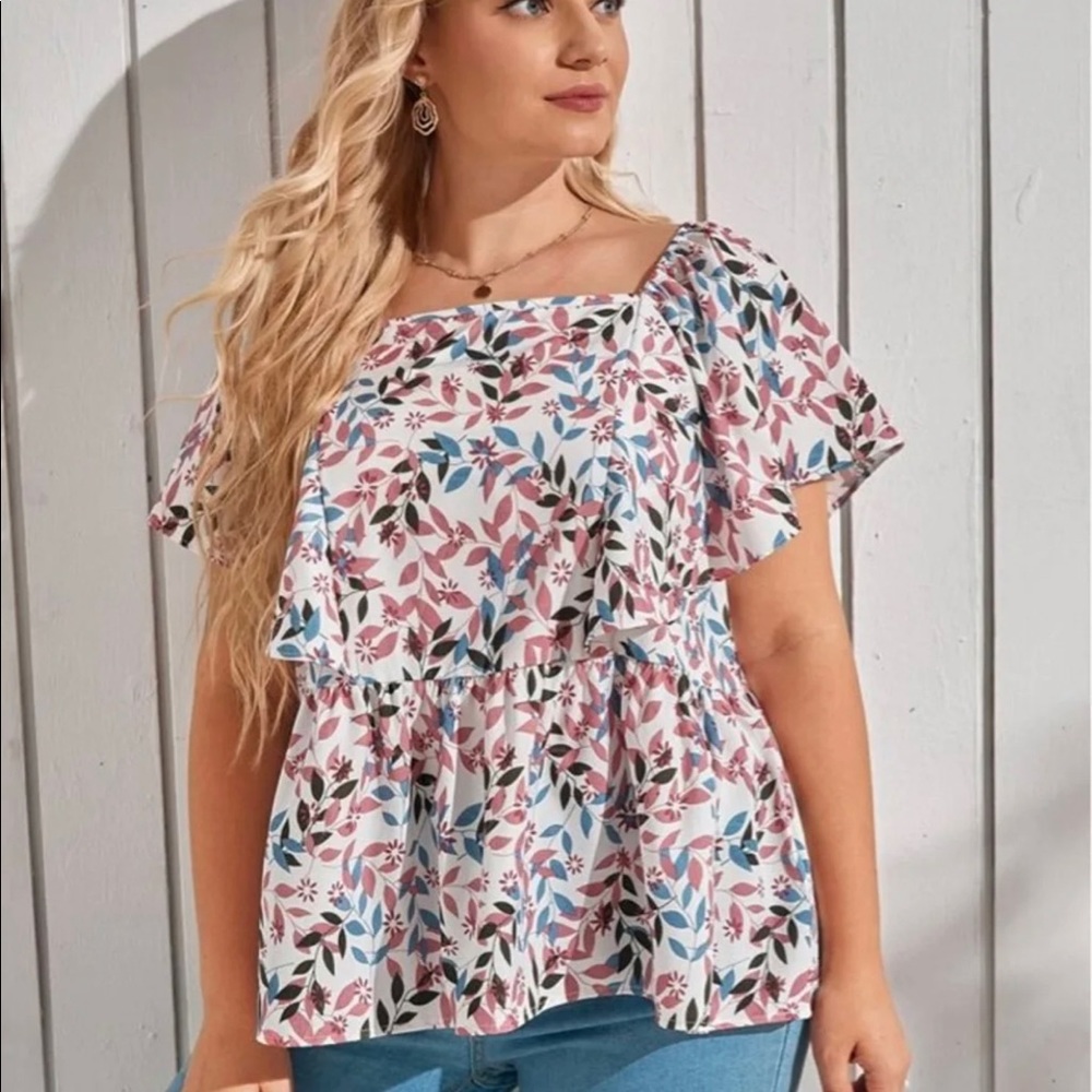 Boho Butterfly Sleeve Babydoll Blouse